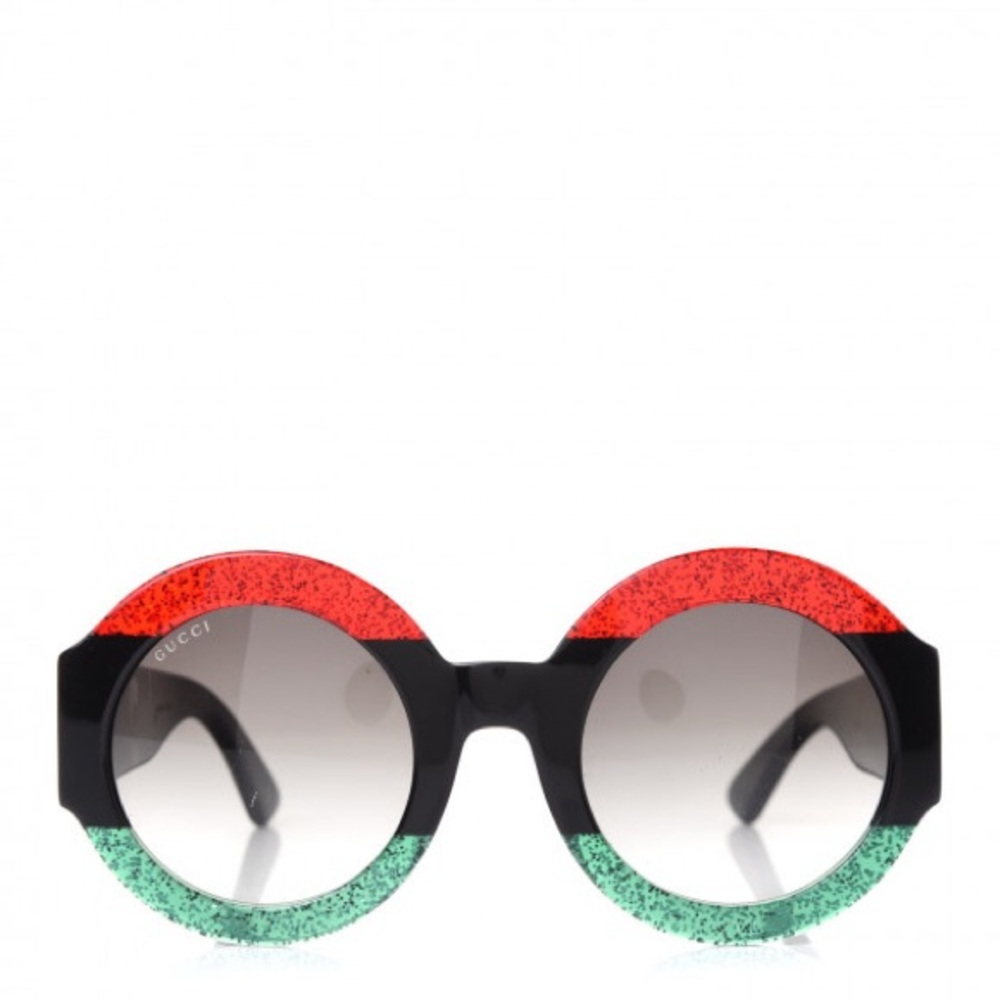 Gucci Acetate Glitter Round Frame GG0084S Sunglasses